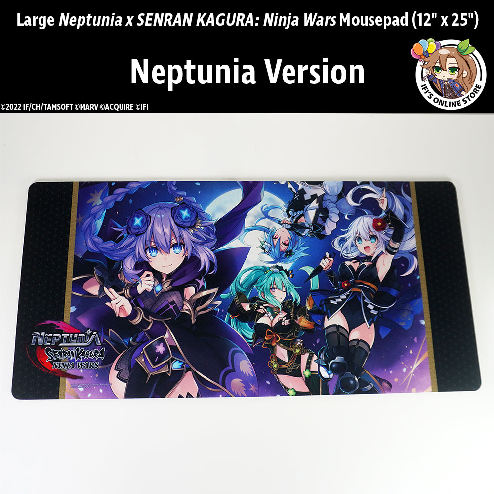 Large Neptunia x SENRAN KAGURA: Ninja Wars (Neptunia Version) Mousepad (12" x 25")